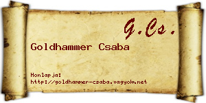 Goldhammer Csaba névjegykártya